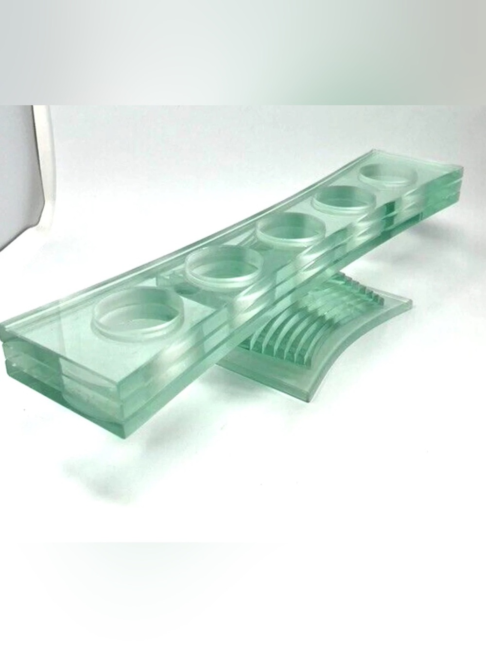 🧡 VINTAGE PartyLite "Stratus" Stacked Glass 5-Tealight Candle Holder (P7198)